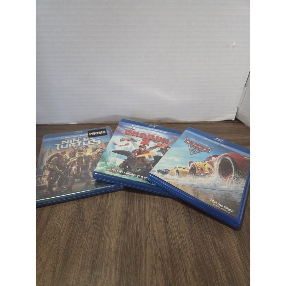 Disney Cars 3 (Blu-ray) how to train dragon and teenage Mutant Ninja Turtles